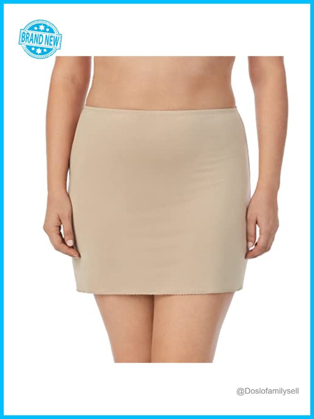 Silky Touch Anti-Cling 16" Half Slip Above Knee Scalloped Hem